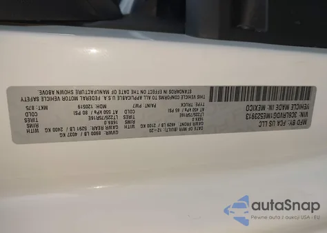 2021 Ram Promaster 2500 2500 High from USA, damaged, VIN 3C6LRVDG1ME523913